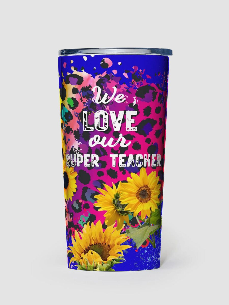 Super Teacher Sunflower leoapard print Tumbler Math Teacher Appreciation Tumbler parents gift for super math teachers product image (1)