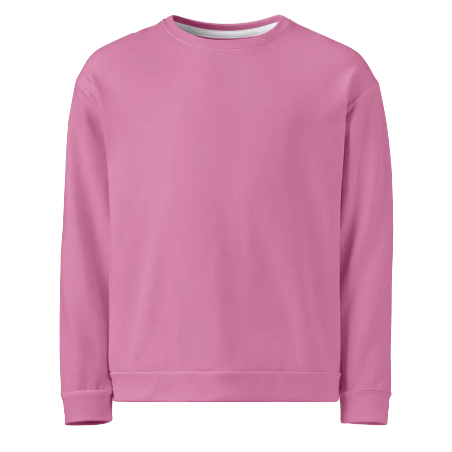 Plain Medium Carnation Pink True Summer Unisex Recycled Polyester Heavyweight Premium Sweatshirt by Treasure Pie product image (1)