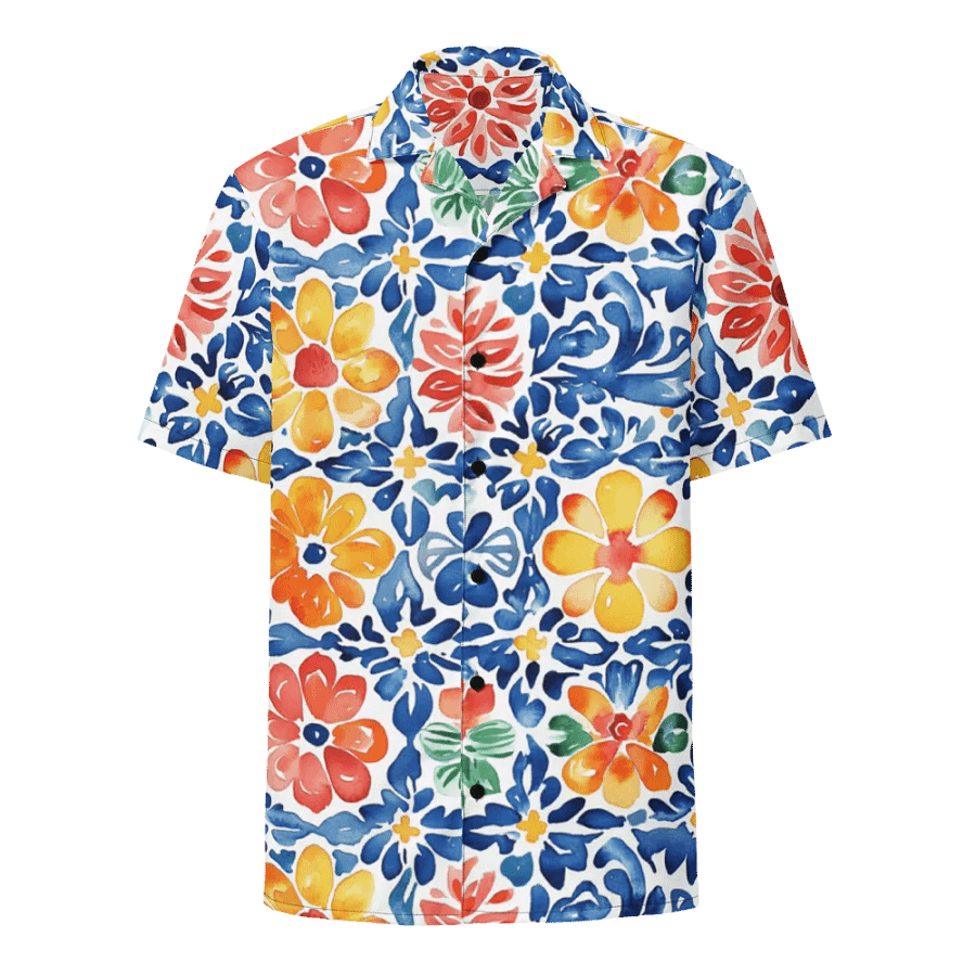 Watercolor Floral Pattern-Seamless Papel Picado Design Hawaiian Shirt product image (1)