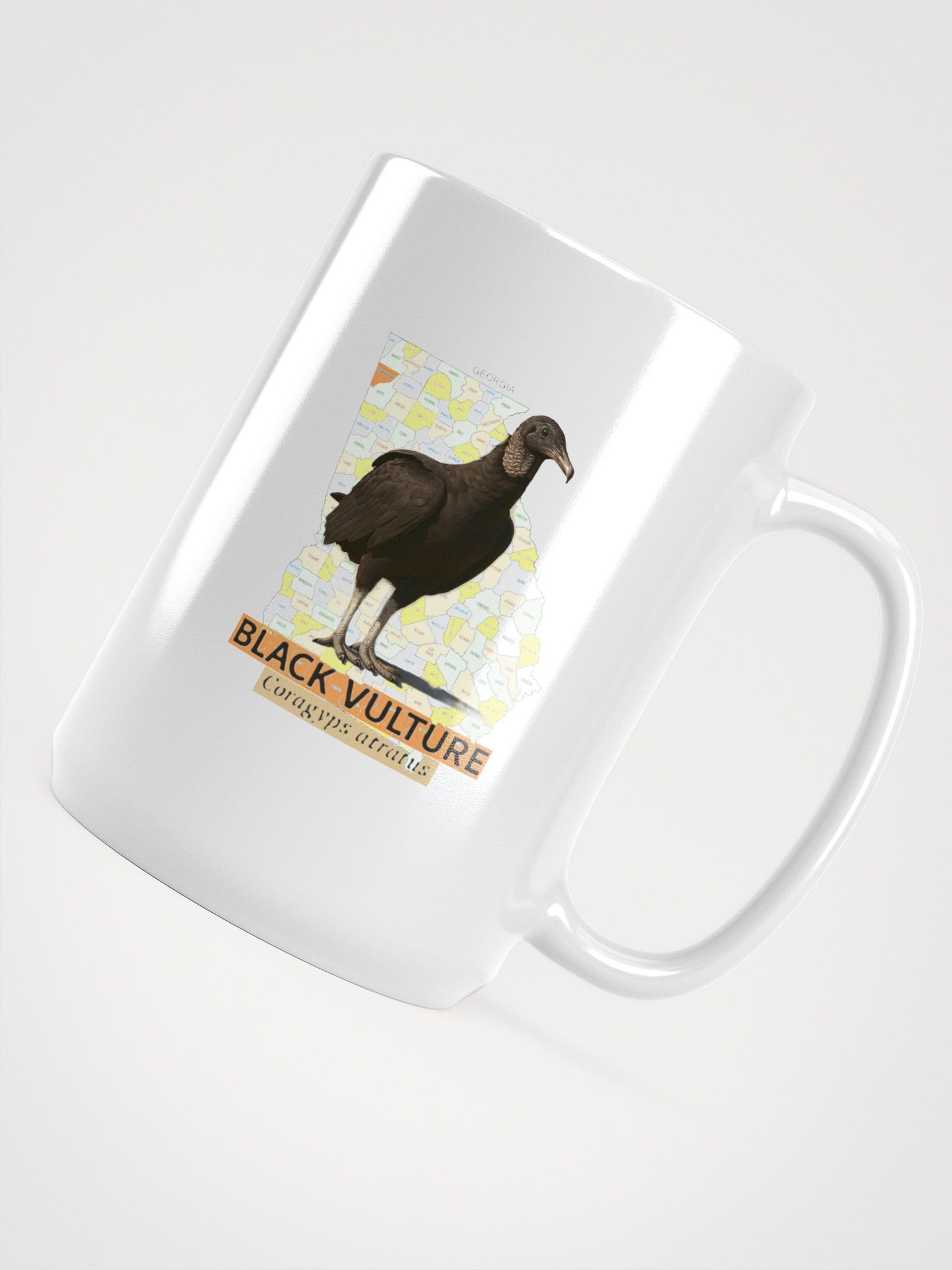 Georgia Black Vulture White Glossy Mug product image (4)