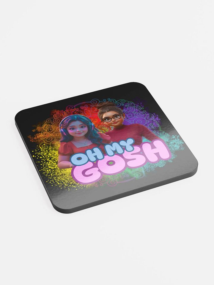 "Oh My Gosh" Glossed Cork Coaster product image (2)