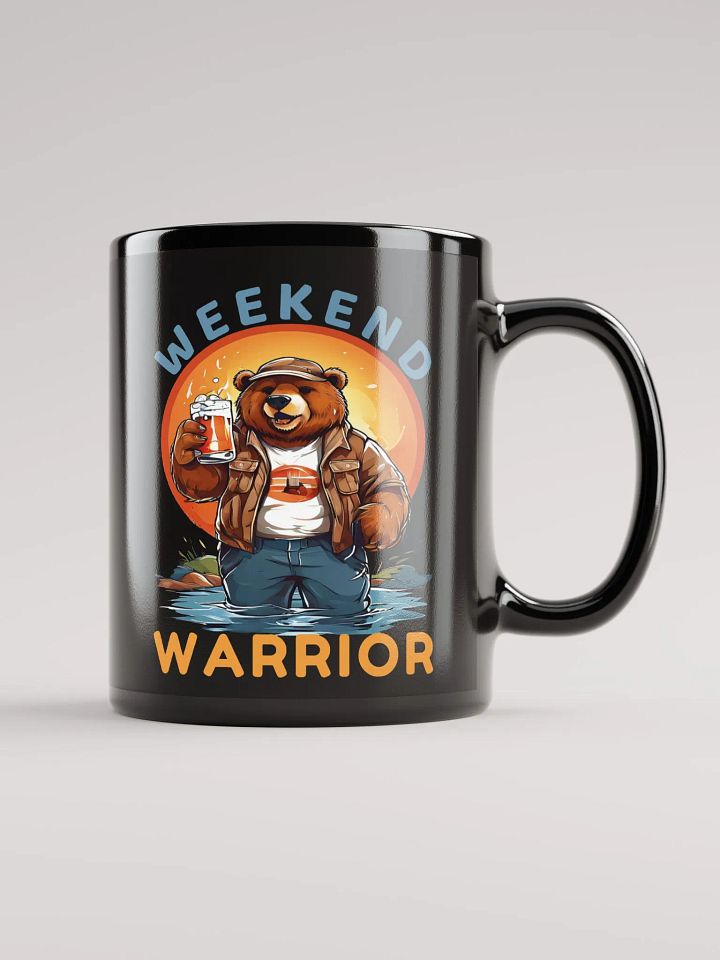 Weekend Warrior Funny Cool Stylish Black Glossy Mug – Best Gift for Relaxation Lovers product image (1)
