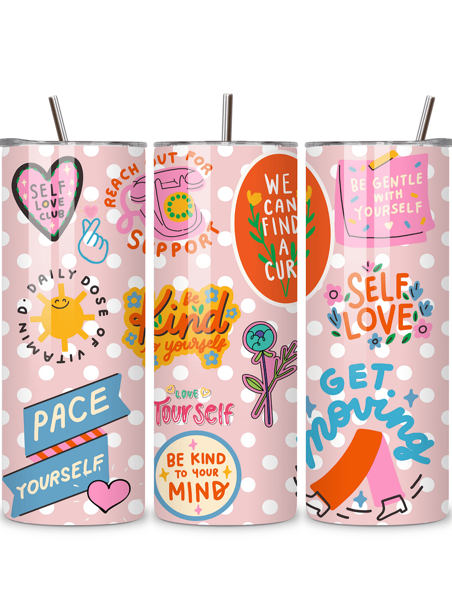 Inspirational Quotes 20oz Skinny Tumbler, Motivational Design, Double-Walled Insulated Stainless Steel, Metal Straw, Gift for Women, Teens, and Positivity product image (5)
