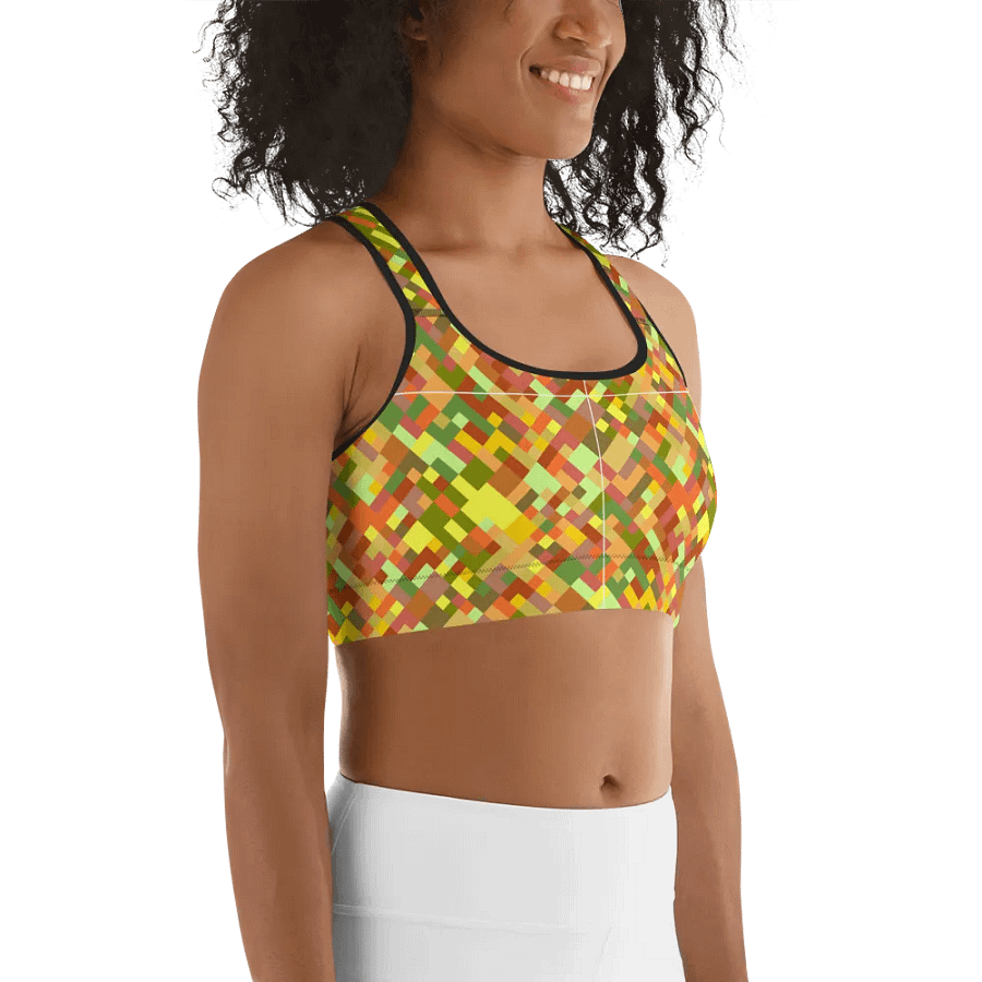 Colorful Mosaic Pattern Sports Bra - v2 product image (5)