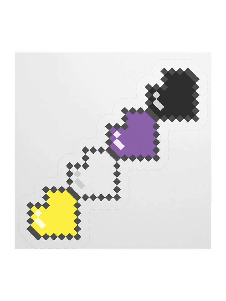 Non-binary Pixel Hearts Sticker product image (3)