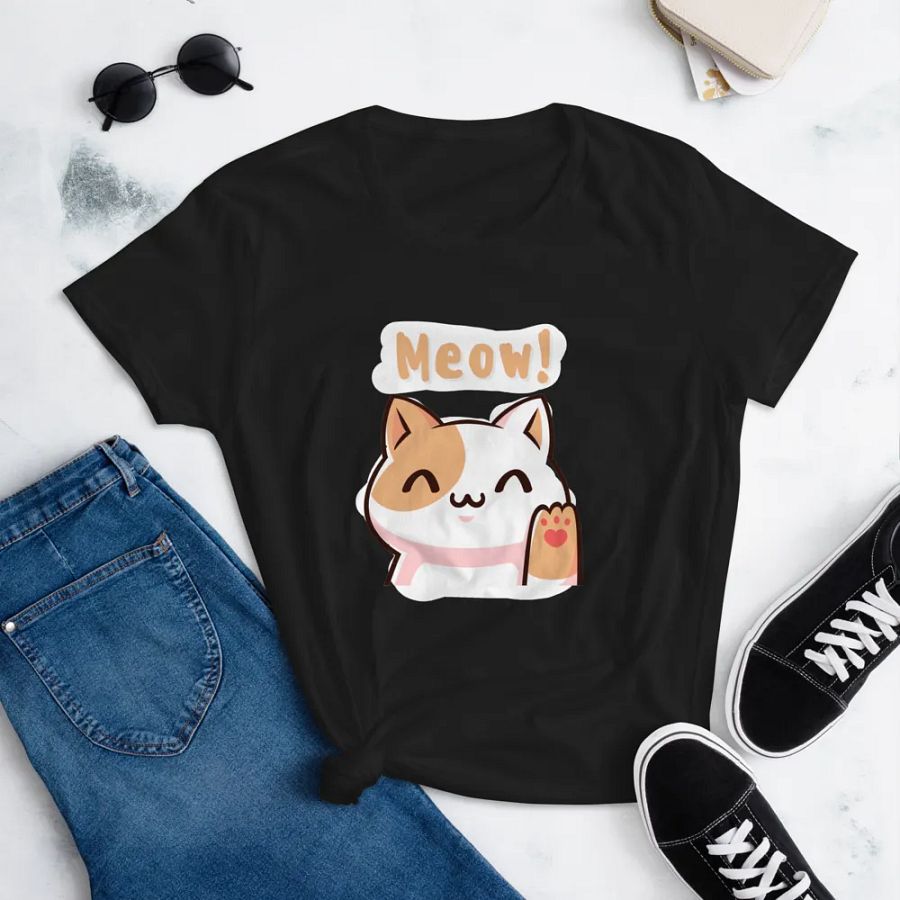 Meow! Cartoon Cat Women's T-Shirt product image (5)
