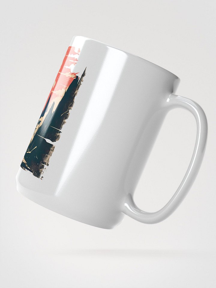 Epic Fantasy Warrior Art - Vibrant Mountain Landscape Mug product image (2)