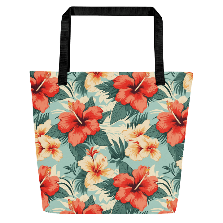 Tropical Hibiscus Print Tote Bag product image (1)