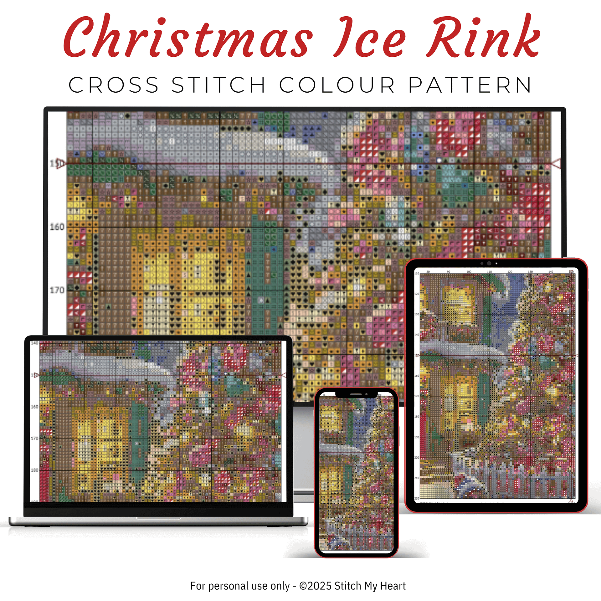 Ice Rink Village Cross Stitch Pattern product image (3)