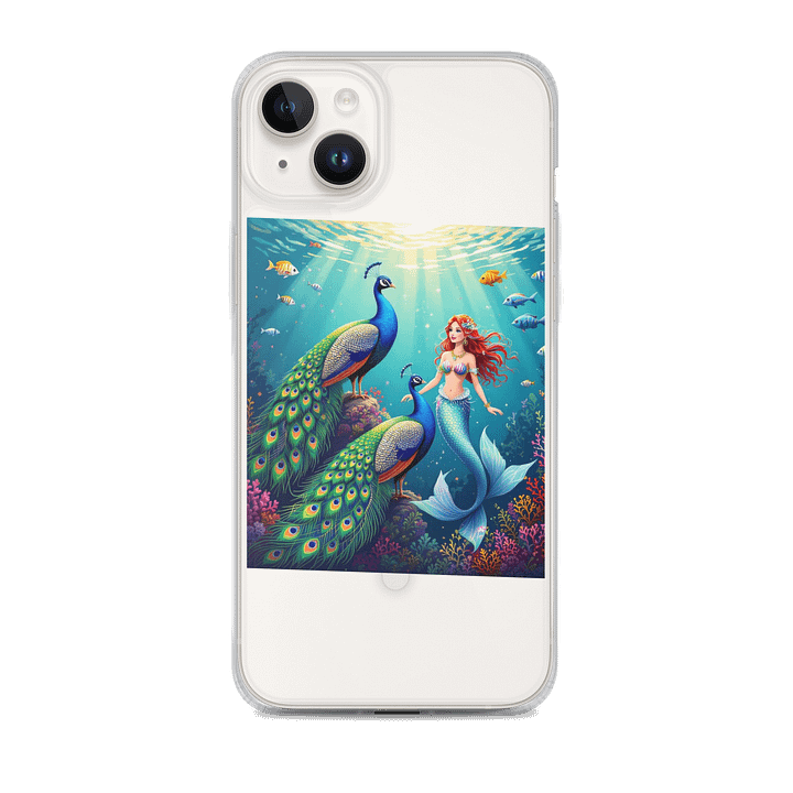 Mermaid and Peacocks iPhone® MagSafe® Clear Case product image (1)