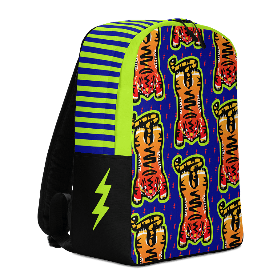 Red Electric Tiger on Blue and Lime - Backpack product image (4)