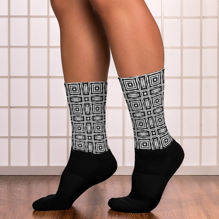 Abstract Monochrome Repeating Pattern Unisex Socks product image (19)