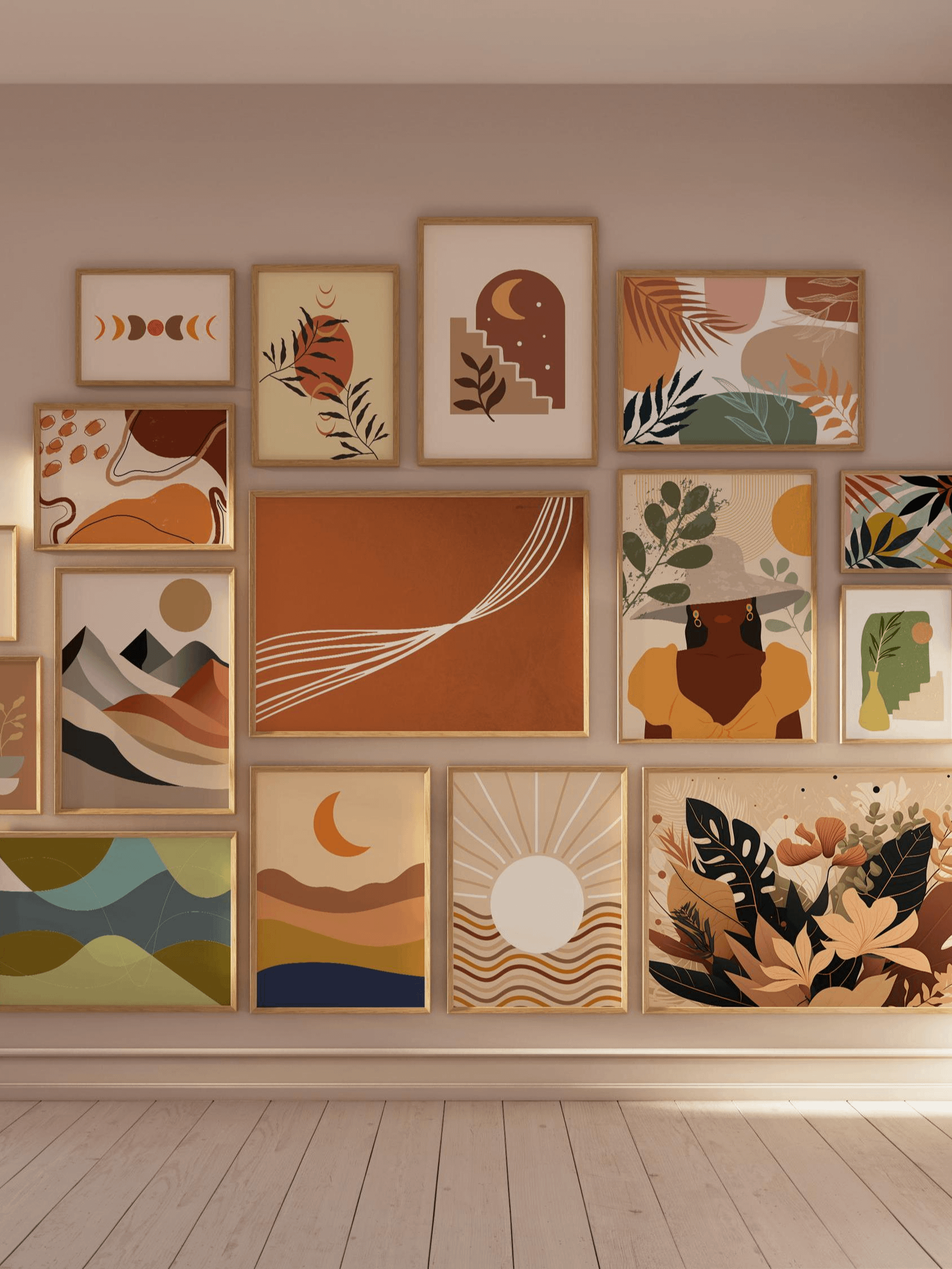 Boho Wall Collage Mega Bundle, Set of 1250 Digital Download product image (3)