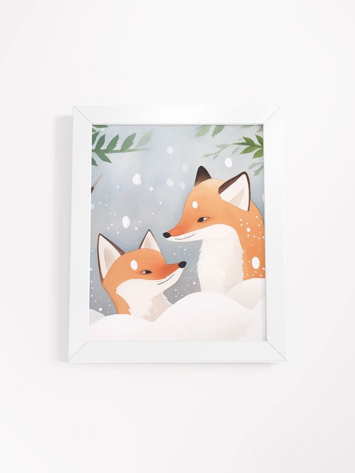 Whimsical Winter Foxes Framed Poster product image (1)