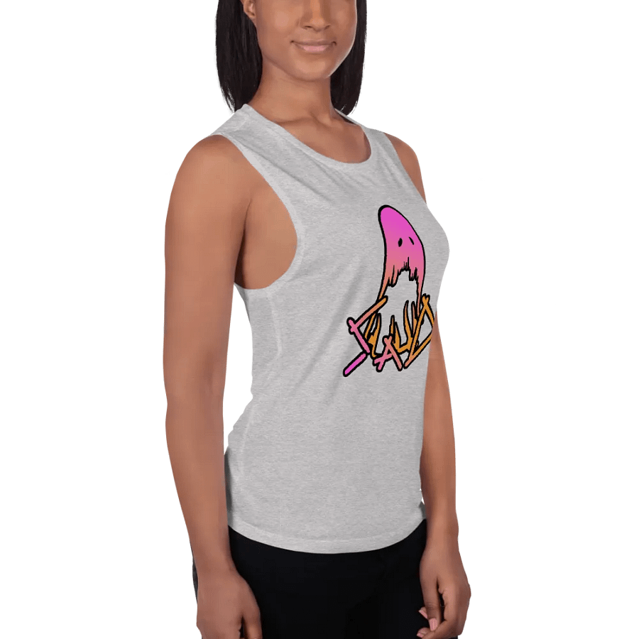 SaD Women's Style Tank Top Big Logo - Pink and Orange product image (3)