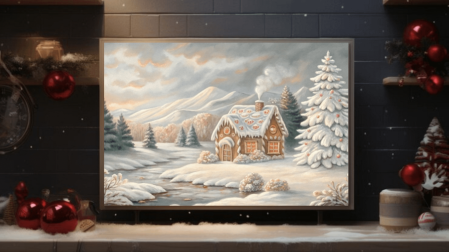 Gingerbread Cottage in Winter Wonderland - Frame TV VII product image (2)