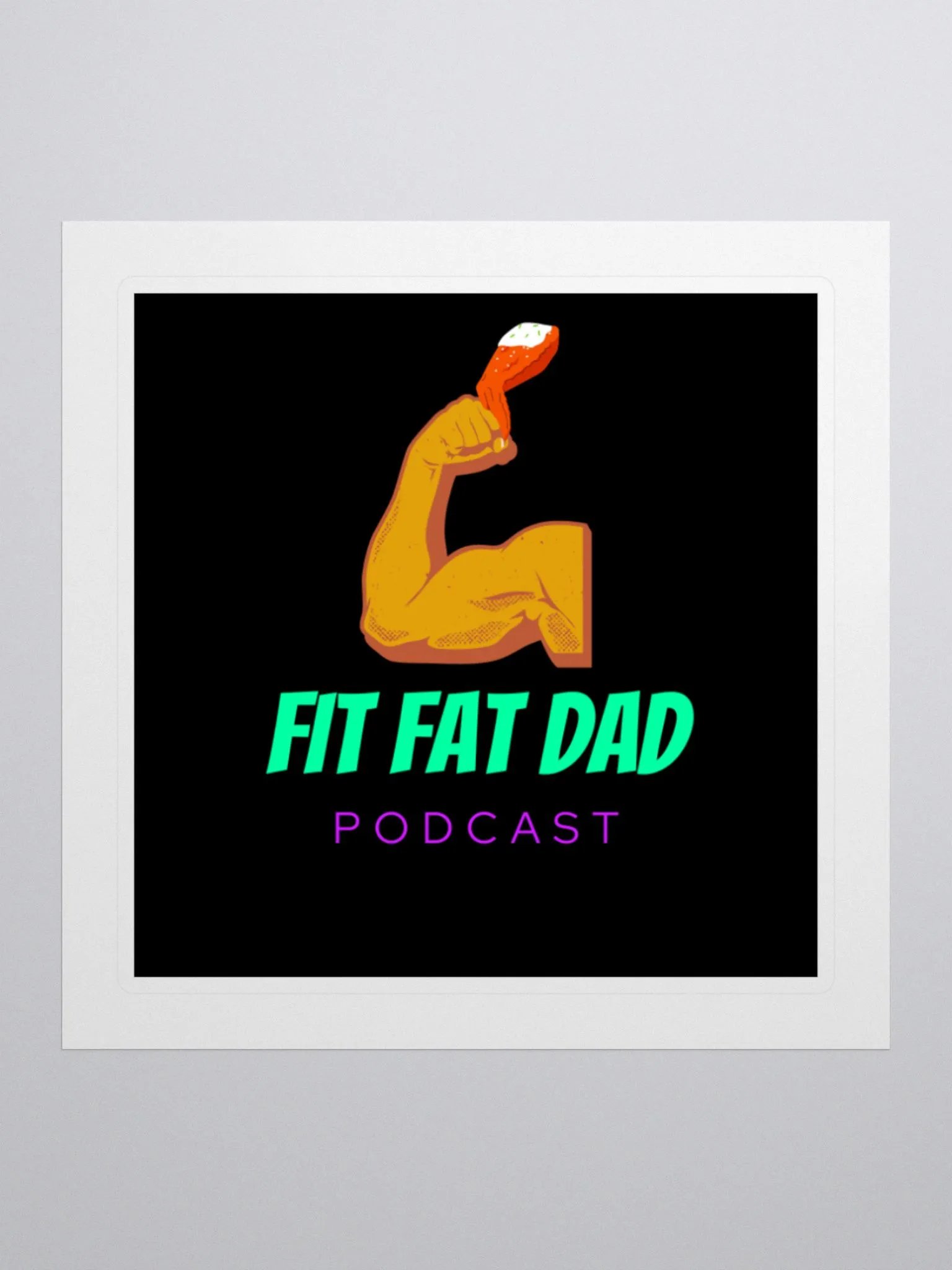 Fit Fat Dad Logo Sticker (Square) product image (1)