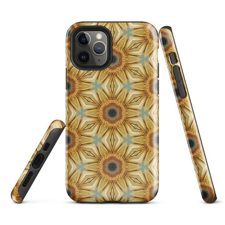 Tough Phone Case for iPhone® - Abstract Sunflower Hex Geometric Design product image (1)