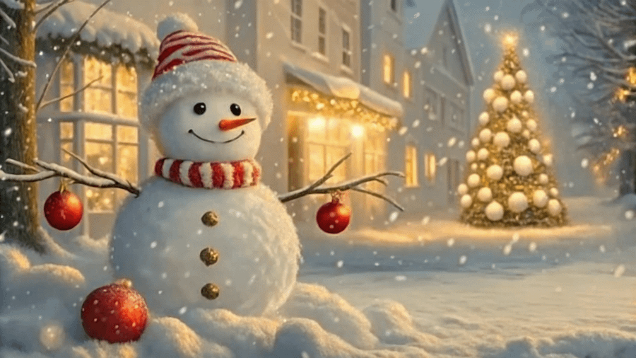 The Snowman’s Festive Wonderland Christmas in the Village - Frame TV II product image (1)