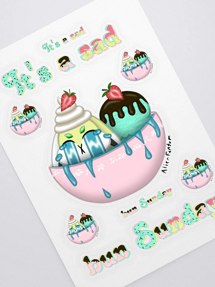 Sad Bun Sunday Sticker Sheet product image (1)