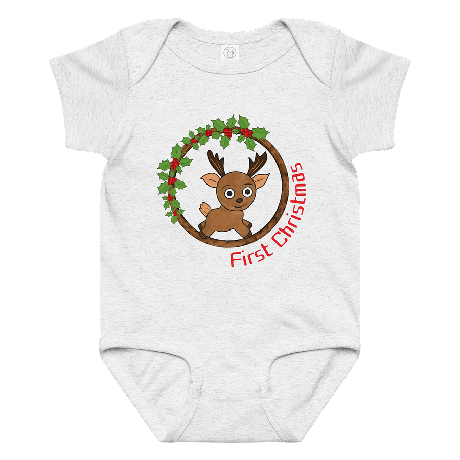 First Christmas Reindeer Baby Bodysuit product image (5)