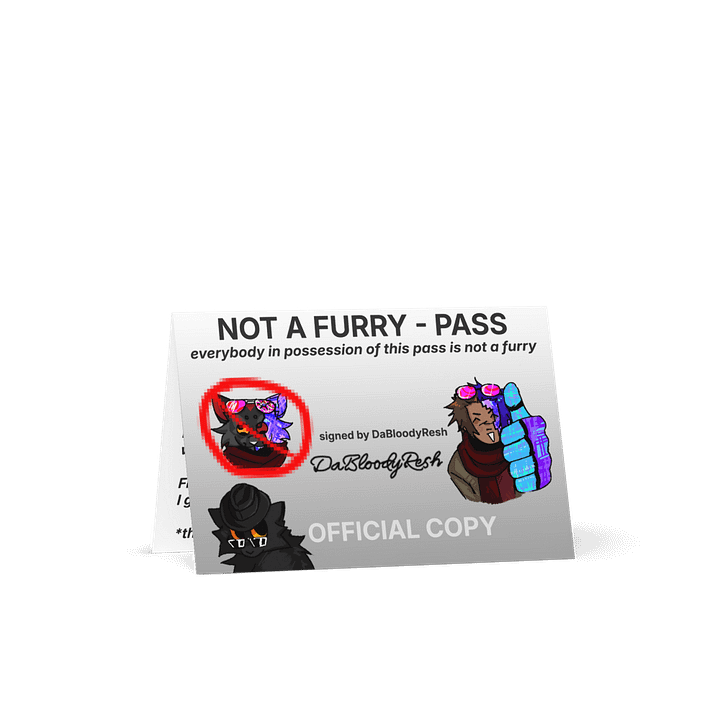 The Official "Not-A-Furry" Pass product image (1)