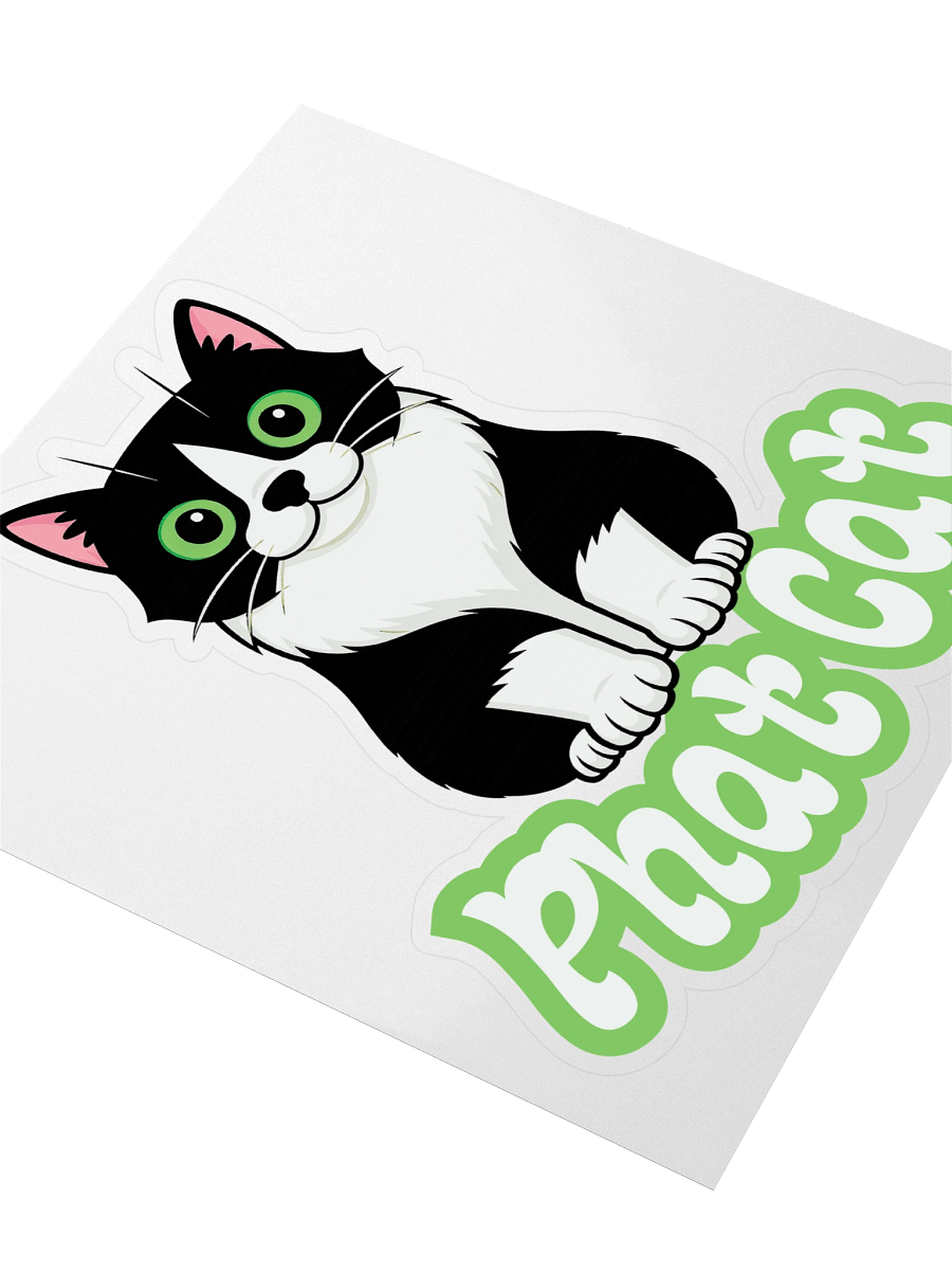 Large Phat Cat Sticker (Green) product image (3)
