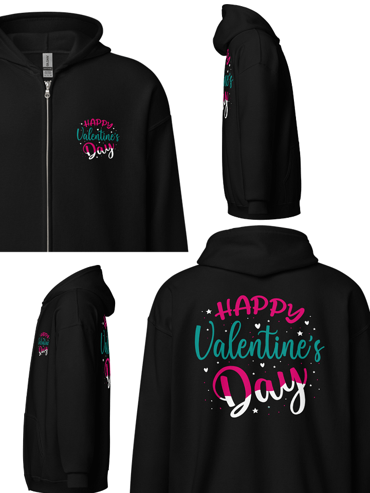 Happy Valentine's Day Zip Up Hoodie (Front & Back) product image (1)