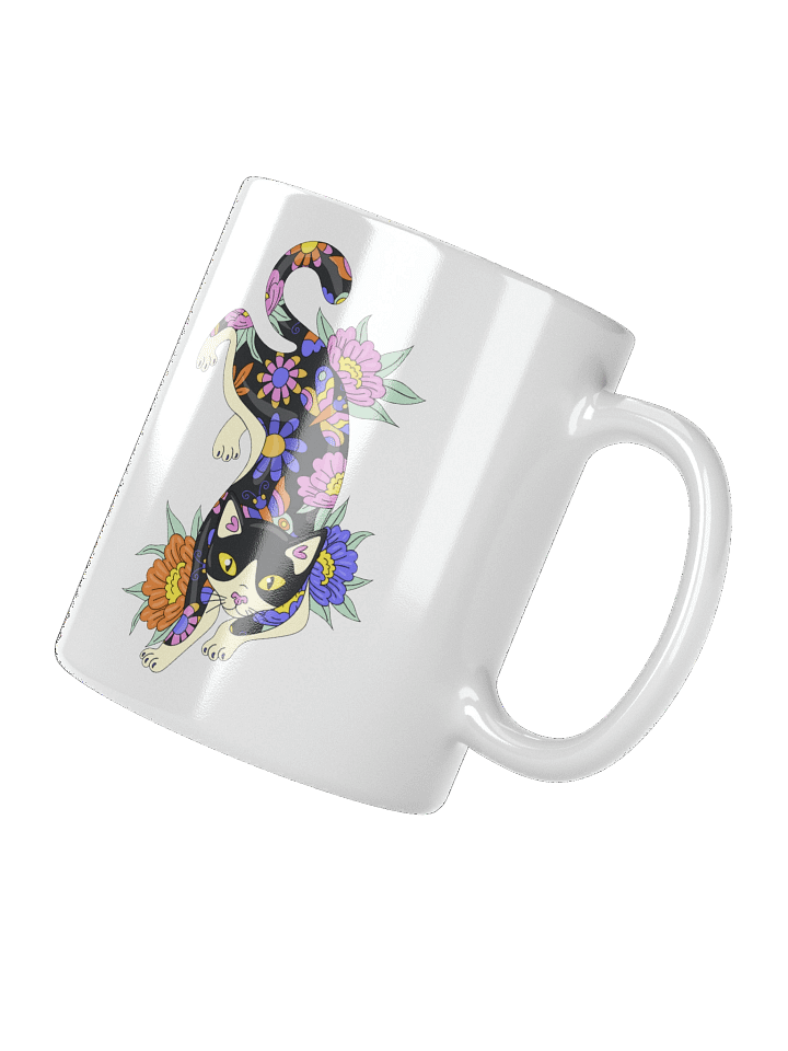 Floras Feline | White Glossy Mug product image (2)