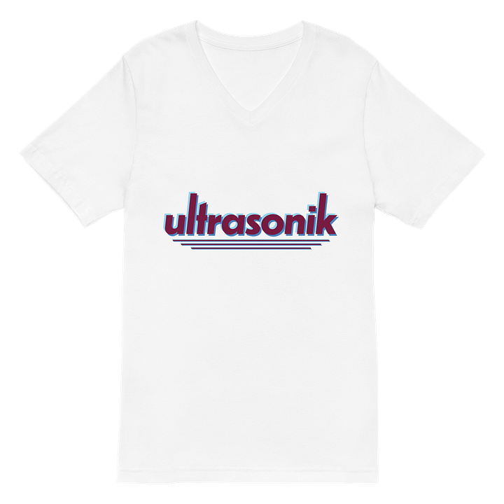 ultrasonik Layered Logo V-Neck T-Shirt (White) product image (2)
