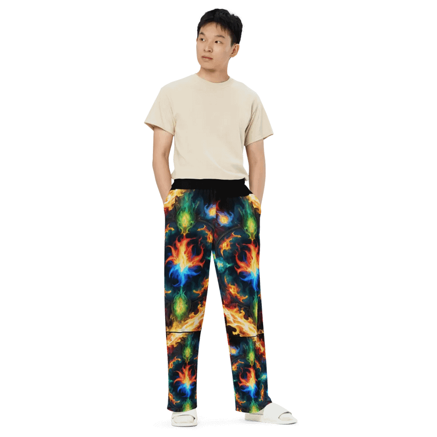 Inferno Blaze Unisex Wide-Leg Pants product image (6)