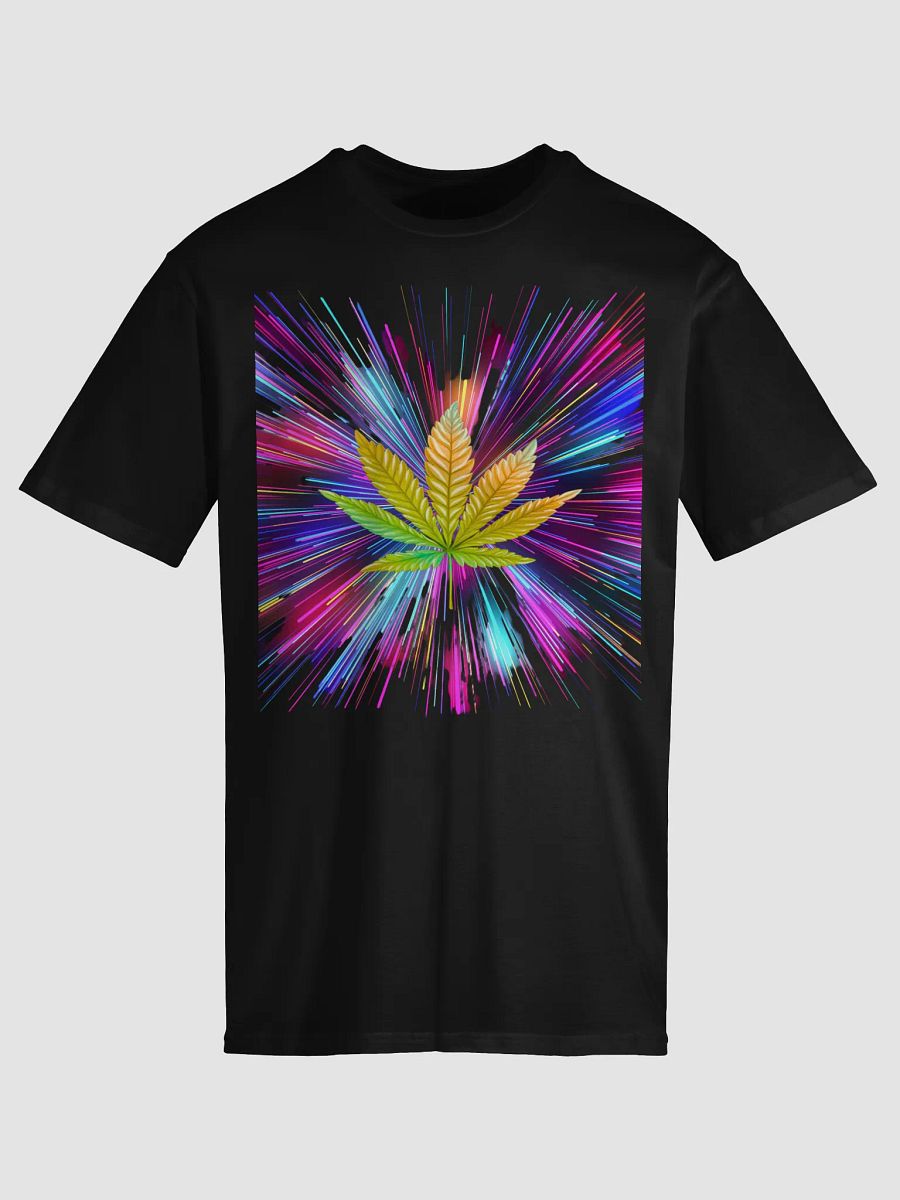 Vibrant Cannabis Leaf With Light Streaks Unisex T-Shirt product image (15)