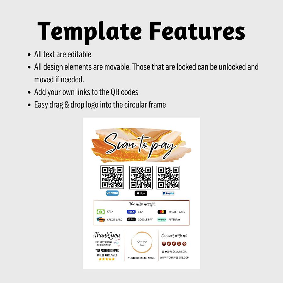 Phoenix - Scan To Pay QR Code Sign Template product image (5)
