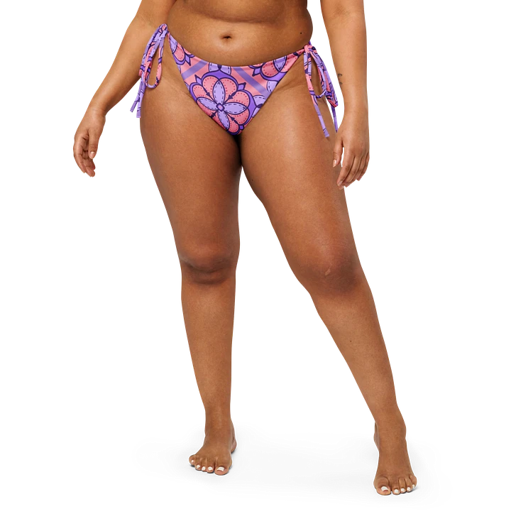 Peach and Lilac Symmetry Pattern String Bikini Bottom product image (2)