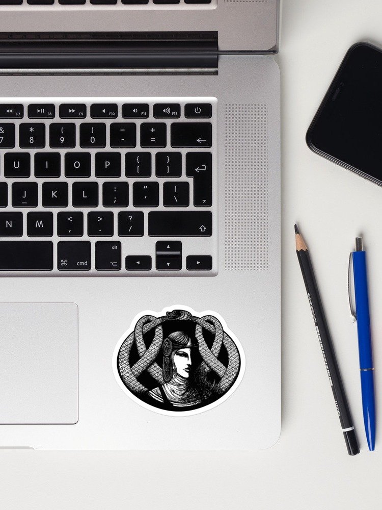 Hel in Black Portrait Sticker Set - Norse Mythology Goddess Hel and World Serpent Jörmungandr product image (1)