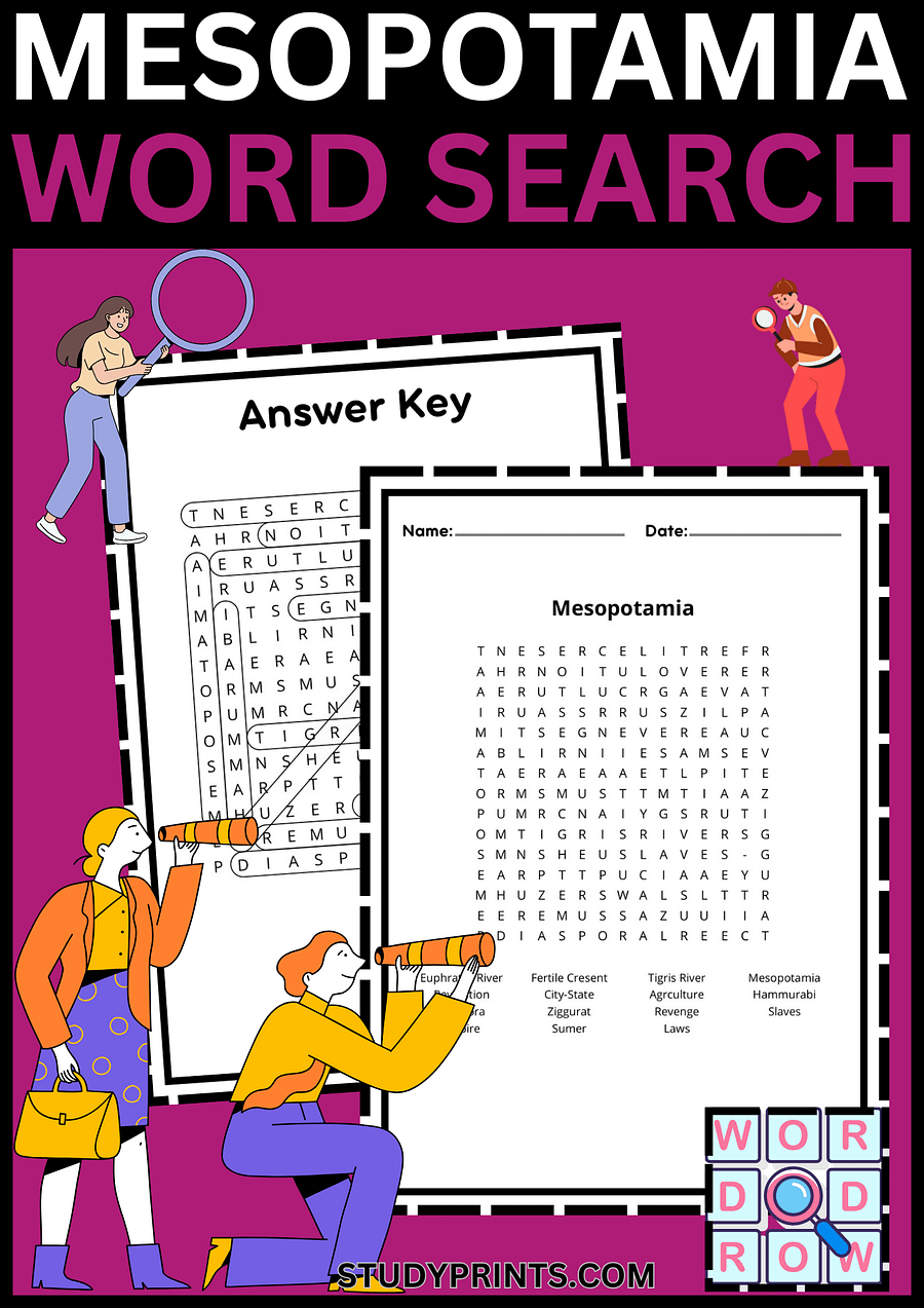 Mesopotamia Word Search Puzzle printable product image (1)
