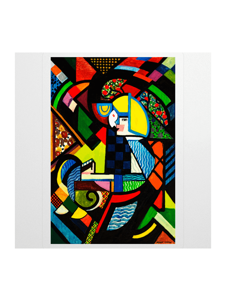 Cubist Abstract Sticker Vibrant Geometric Modern Art Design product image (1)