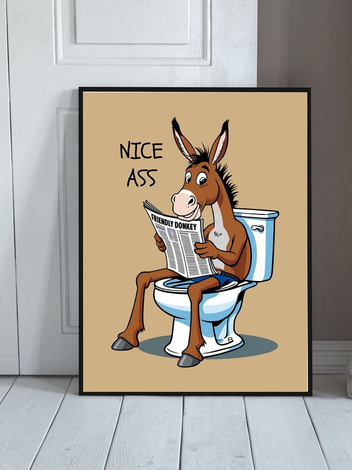 Donkey On Toilet Bathroom Downloadable Wall Art product image (2)