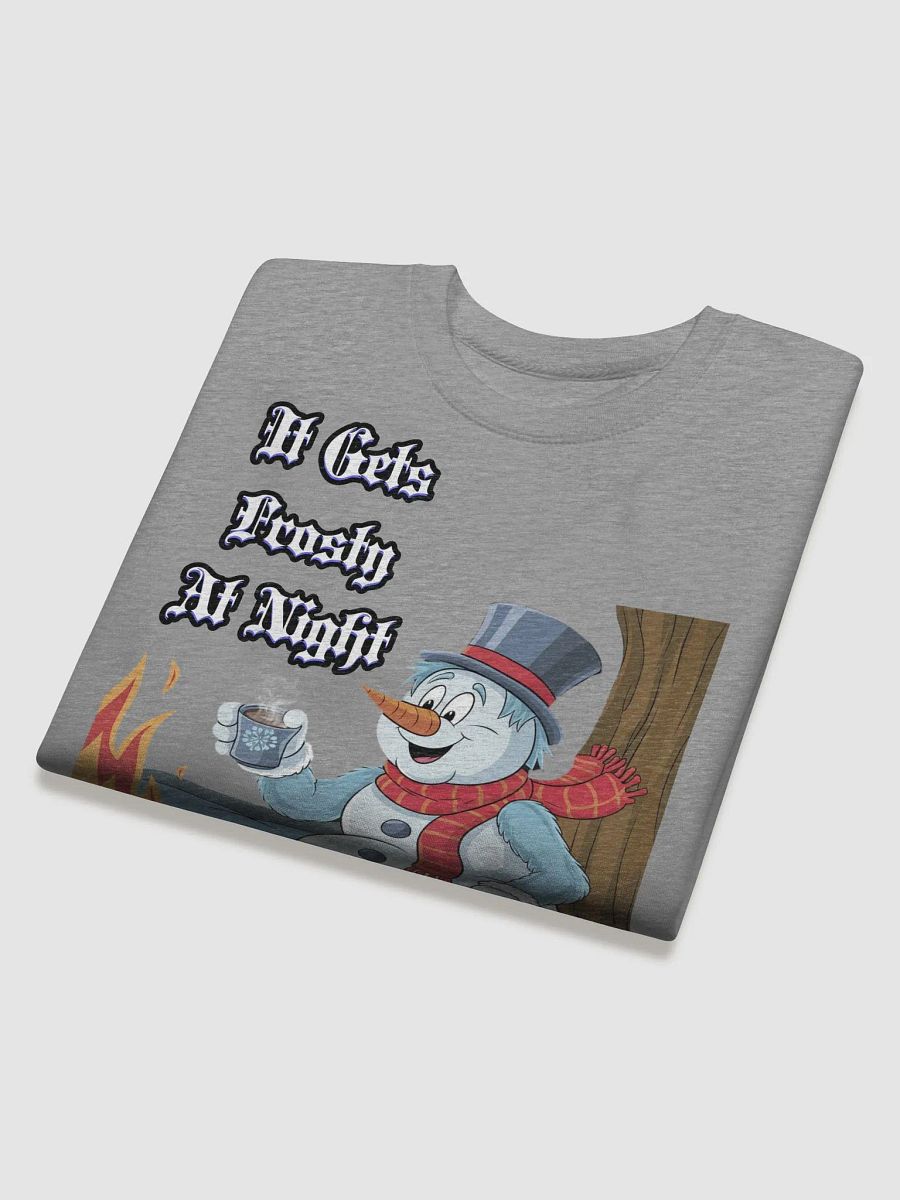 It Gets Frosty At Night - Snowman Relaxing With A Cup of Cocoa Sweatshirt product image (28)