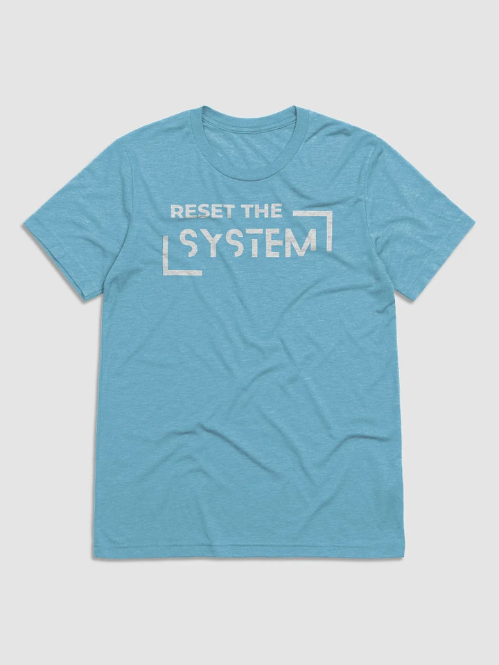 Triblend short sleeve t-shirt Reset the system white logo product image (1)