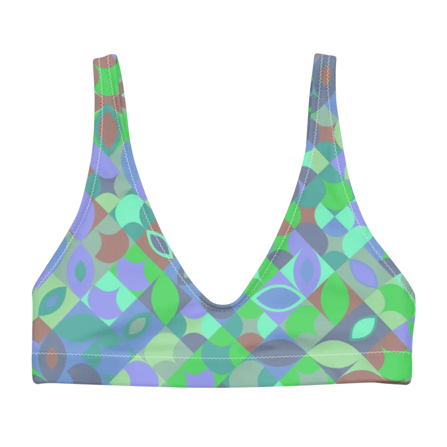 Colorful Vector Patterns Design Padded Bikini Top - v10 product image (3)