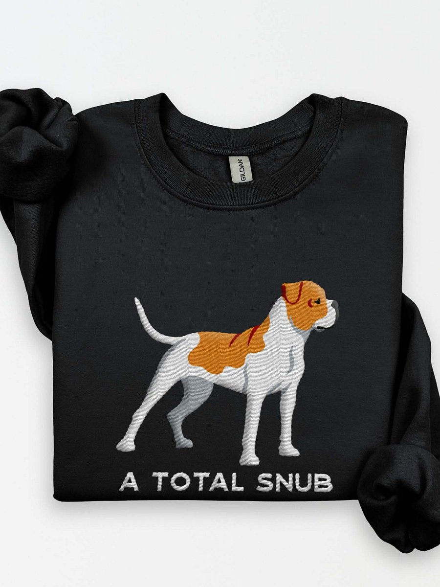 A Total Snub Sweatshirt (Embroidered) of an American Bulldog(Brown & White) product image (1)