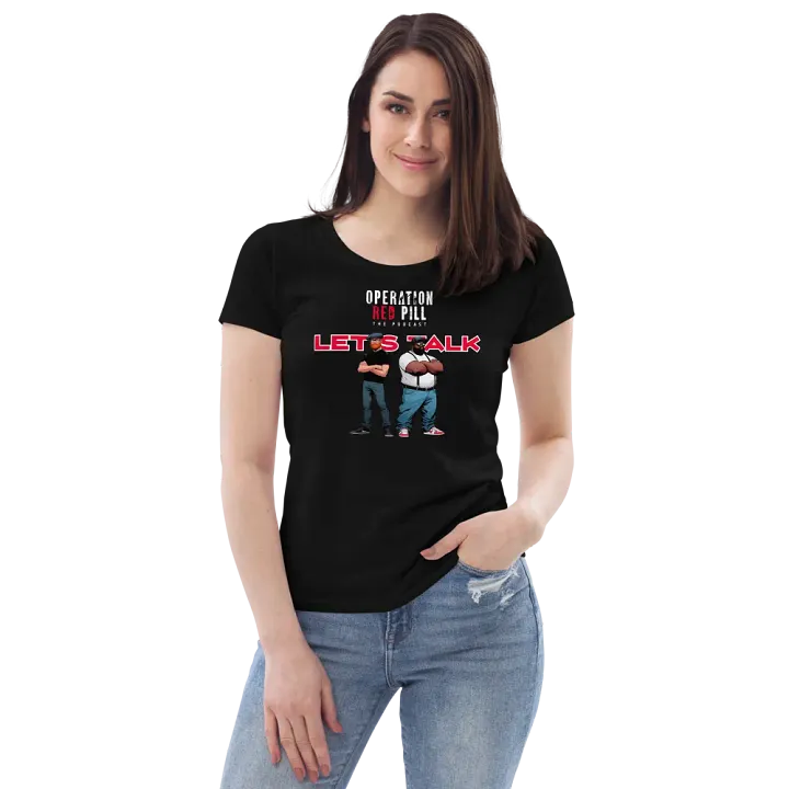 “Let’s Talk” Women’s Fitted T-shirt - The Drew Missen Collection product image (2)