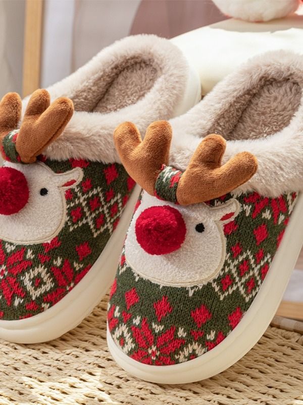 Cute Christmas Plush Slippers Winter Fashion product image (4)
