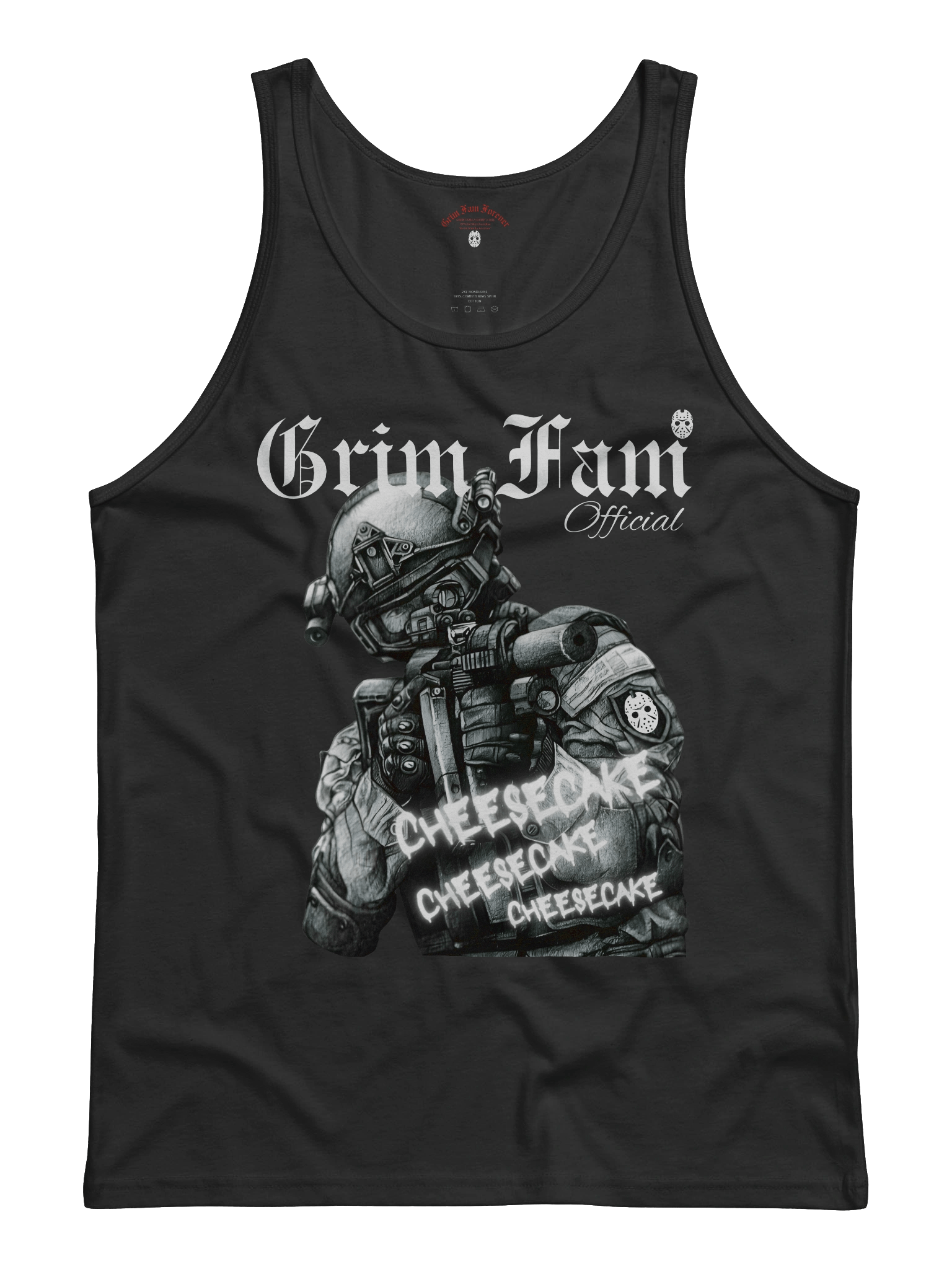 GRIM FAM — SQUAD GRIM FAM — CHAOS DIVISION | TEAM EXCLUSIVE: CHEESECAKE EDITION - TANKTOP/SINGLET- #1 - Black / Navy / Blue / Red / Grey product image (1)