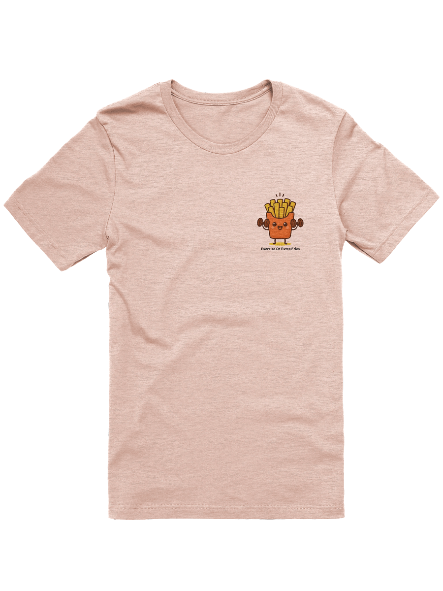 "Exercise or Extra Fries" Cute French Fries Fitness Pun T-Shirt product image (13)