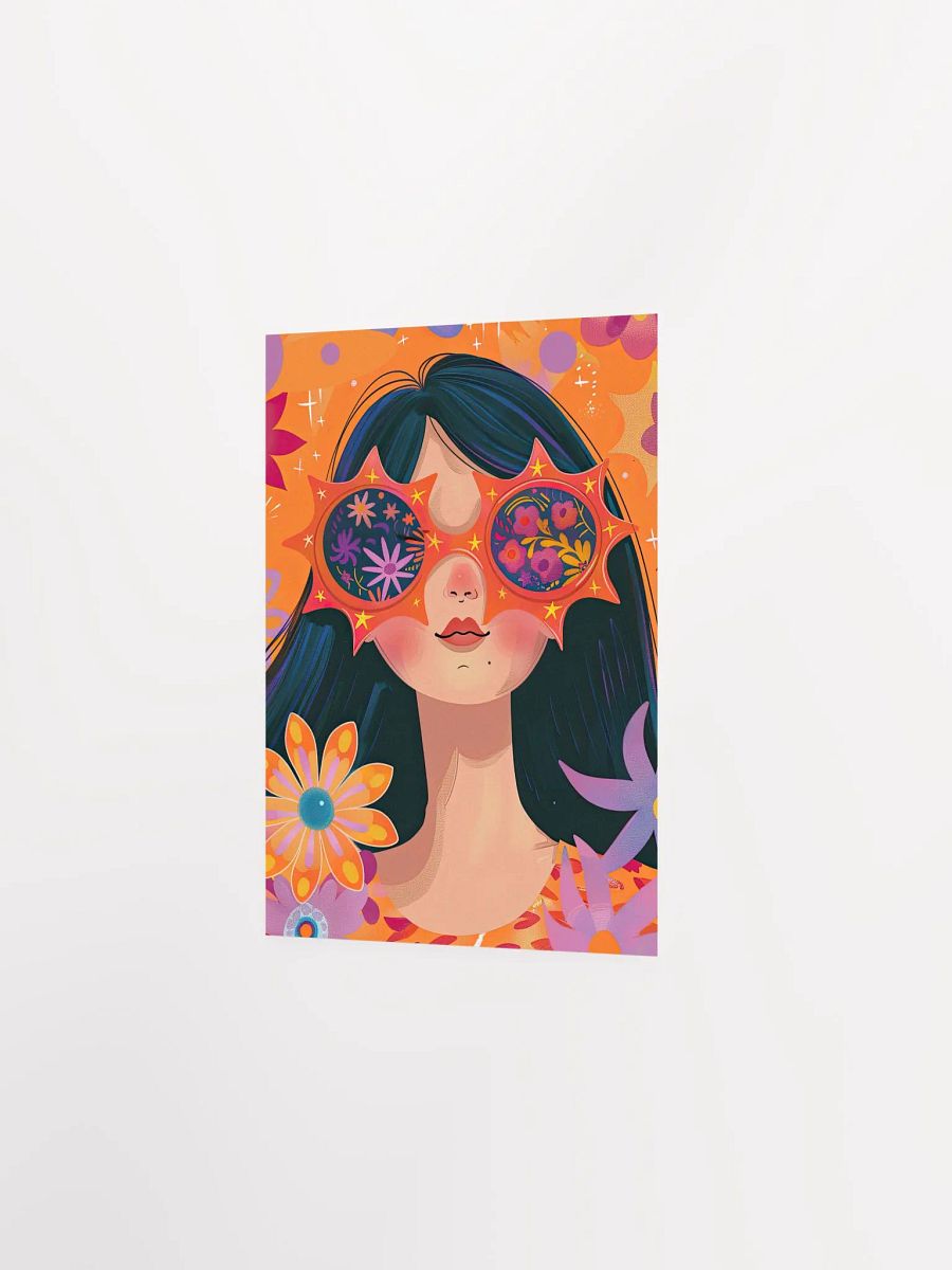 Girl with Sunglasses Maximalist Floral Art Print product image (12)
