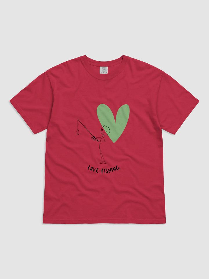 Love Fishing Heart Cartoon Heavyweight T-Shirt product image (5)