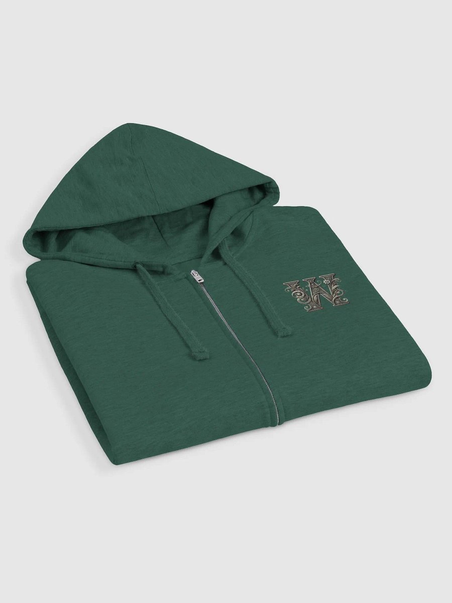 Vintage Floral Letter 'W' Zip-Up Hoodie product image (11)