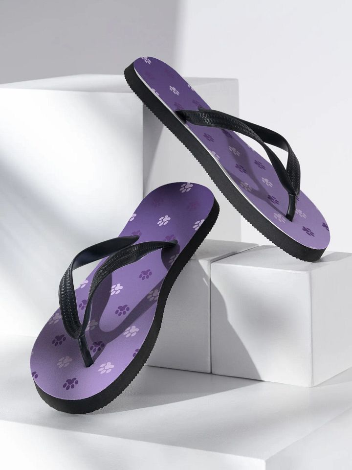 Unisex Paw Print Flip Flops product image (2)